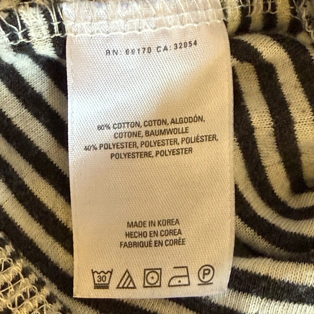 Anthropologie Maeve Tal Cowl Neck Tunic Black & White Stripes Size XS Cabincore - Picture 14 of 16